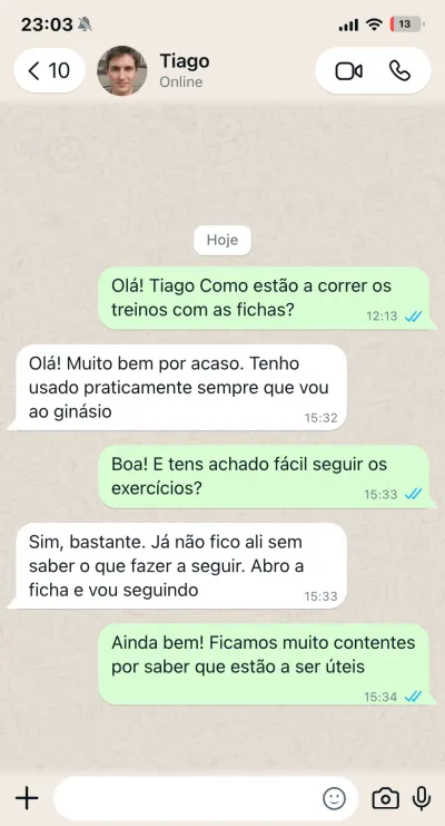 WhatsApp de Tiago: já não fica sem saber o que fazer a seguir, abre a ficha e vai seguindo